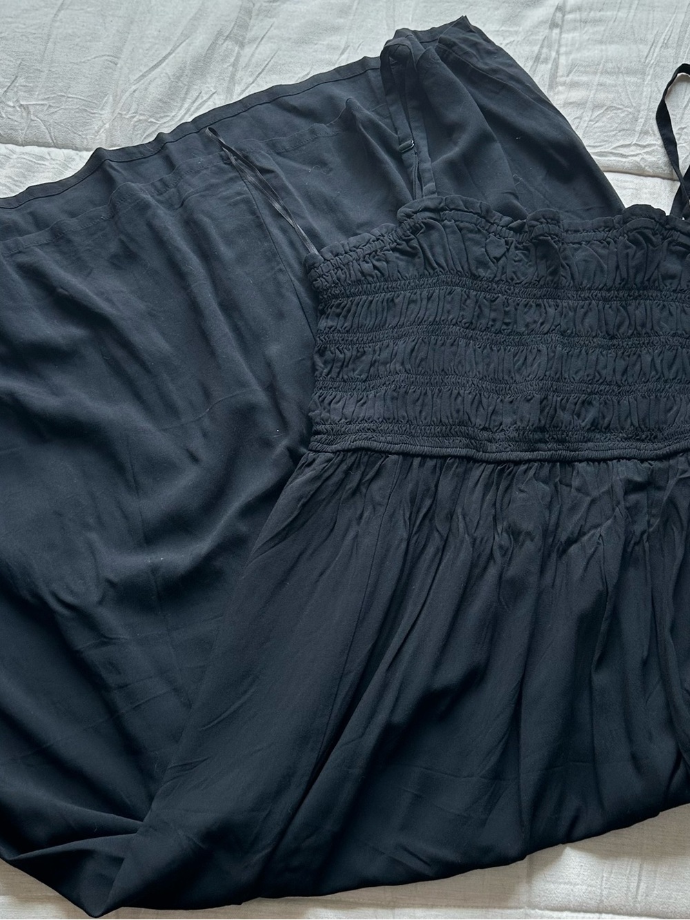 Old Navy Black Smocked Maxi Dress with Spaghetti Straps